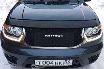 12 499 р. Решетка радиатора CrTuning Уаз Патриот 23632 2-ой рестайлинг пикап (2016-2025) (Сетка черная, С надписью PATRIOT)  с доставкой в г. Чебоксары. Увеличить фотографию 4