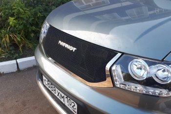 12 499 р. Решетка радиатора CrTuning Уаз Патриот 23632 2-ой рестайлинг пикап (2016-2025) (Сетка черная, С надписью PATRIOT)  с доставкой в г. Чебоксары. Увеличить фотографию 6