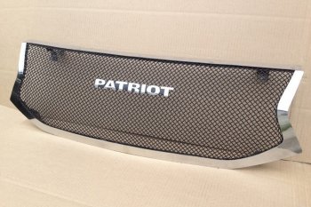 12 499 р. Решетка радиатора CrTuning Уаз Патриот 23632 2-ой рестайлинг пикап (2016-2025) (Сетка черная, С надписью PATRIOT)  с доставкой в г. Чебоксары. Увеличить фотографию 2