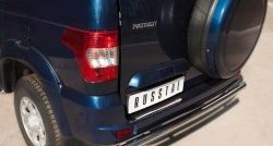 11 899 р. Одинарная защита заднего бампера из трубы диаметром 63 мм SLITKOFF  Уаз Патриот ( 3163 5-дв.,  3163 5 дв.) (2014-2025) 1-ый рестайлинг, 2-ой рестайлинг  с доставкой в г. Чебоксары. Увеличить фотографию 2
