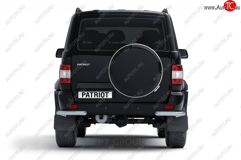 3 799 р. Защита заднего бампера Petroil Tuning (уголки, d63)  Уаз Патриот  23632 (2014-2016) 1 рестайлинг пикап (Сталь с полимерным покрытием, Черная (шагрень))  с доставкой в г. Чебоксары