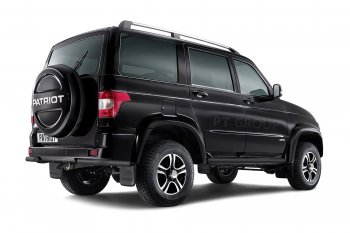 3 799 р. Защита заднего бампера Petroil Tuning (уголки, d63)  Уаз Патриот  23632 (2014-2016) 1 рестайлинг пикап (Сталь с полимерным покрытием, Черная (шагрень))  с доставкой в г. Чебоксары. Увеличить фотографию 2