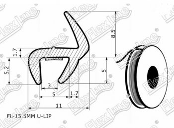 195 р. Универсальный уплотнитель FlexLine (15.5 mm U-LIP, клеевая основа) Buick Envision рестайлинг (2017-2020)  с доставкой в г. Чебоксары. Увеличить фотографию 3