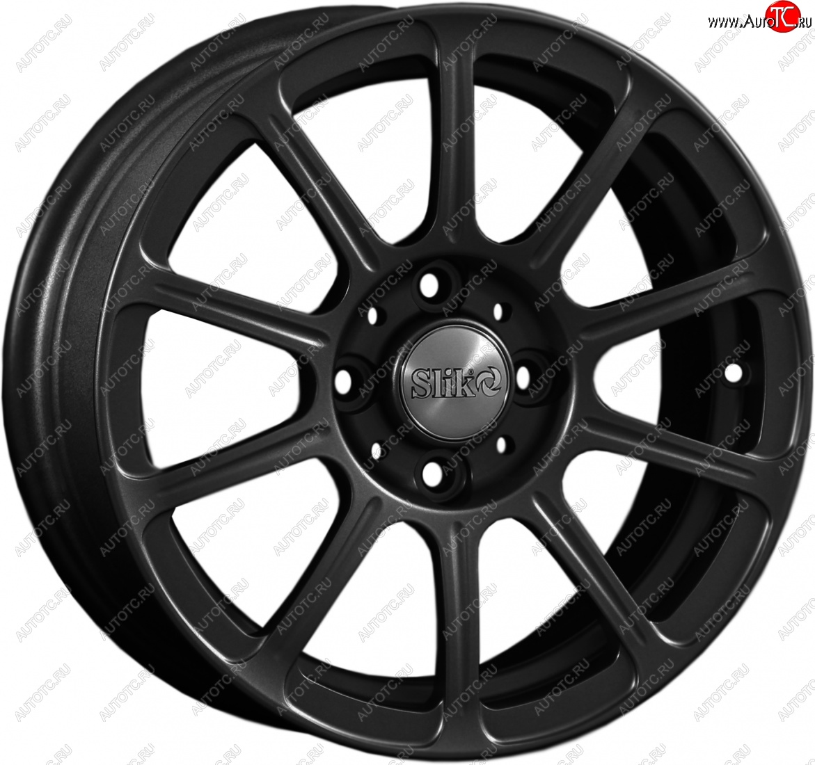 5 999 р. Кованый диск Slik Classik 6x14 (Черный глянцевый)   (Цвет: Черный глянцевый)  с доставкой в г. Чебоксары