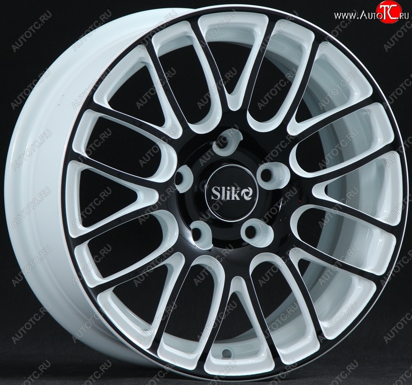 11 899 р. Кованый диск Slik Classik 6.5x15 (Белый глянец с черной лицевой поверхностью)   (Цвет: Белый глянец с черной лицевой поверхностью)  с доставкой в г. Чебоксары