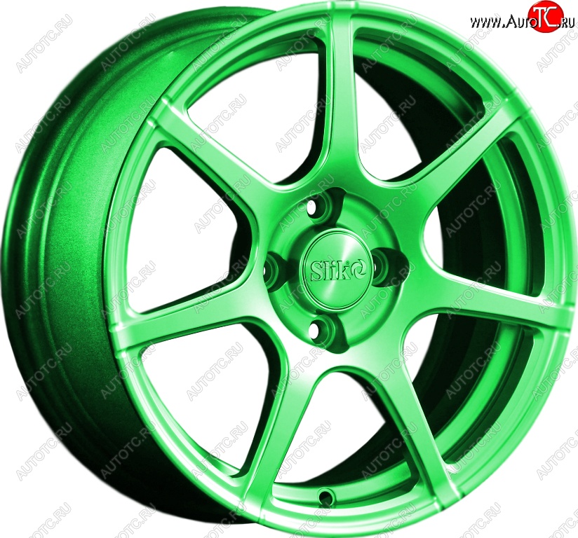 15 249 р. Кованый диск Slik Classik 6.5x15 (RAL 6038 ярко-зеленый)   (Цвет: RAL 6038 ярко-зеленый)  с доставкой в г. Чебоксары
