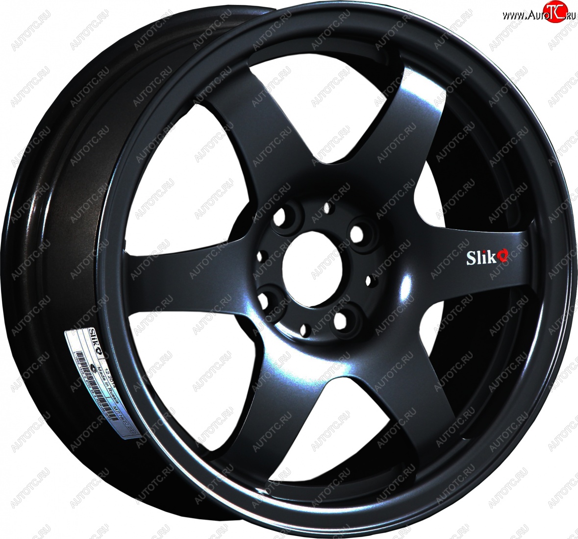 7 899 р. Кованый диск Slik Classik 6x15,5 (Черный глянцевый) 6.5x15/4-5x98-120 D54.1-72.6   (Цвет: Черный глянцевый)  с доставкой в г. Чебоксары