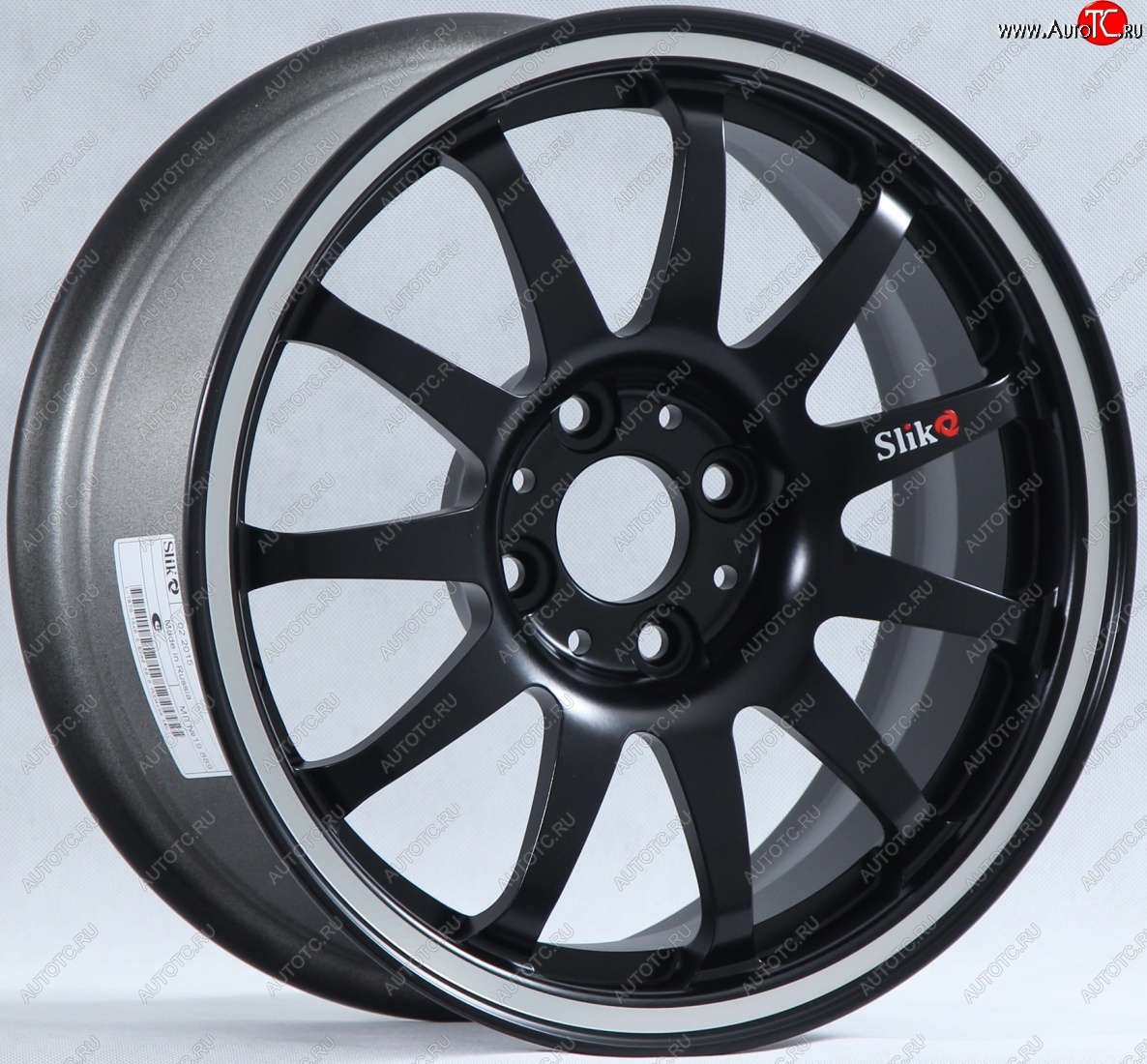 7 899 р. Кованый диск Slik Classik 6.5x15 (Черный глянцевый с полированым ободом)   (Цвет: Черный глянцевый с полированным ободом)  с доставкой в г. Чебоксары