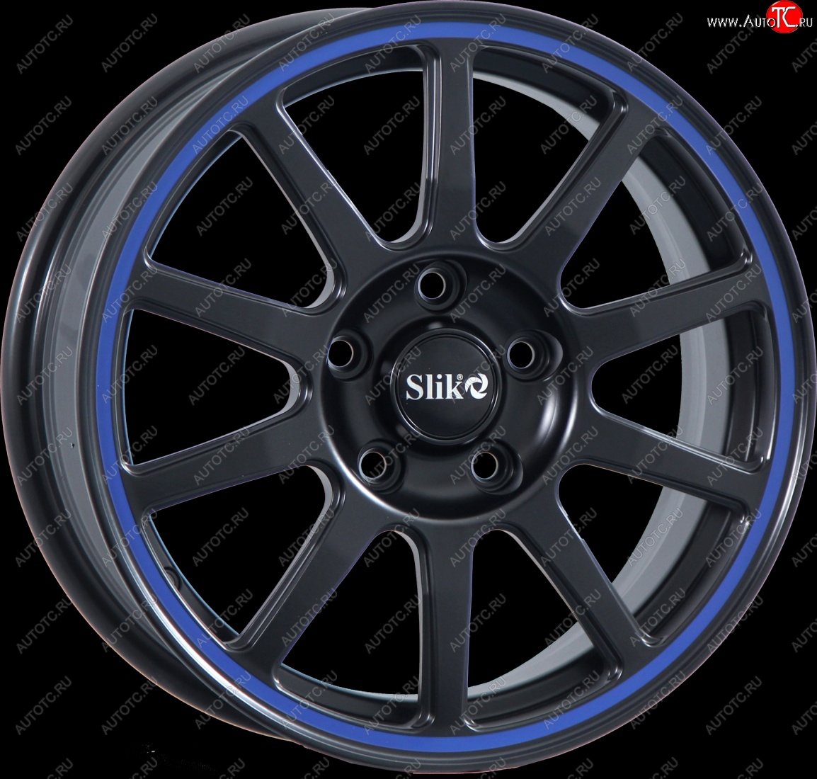 18 999 р. Кованый диск Slik classik R16x6.5 Черный матовый с синим ободом (MBBL) 6.5x16   (Цвет: MBBL)  с доставкой в г. Чебоксары