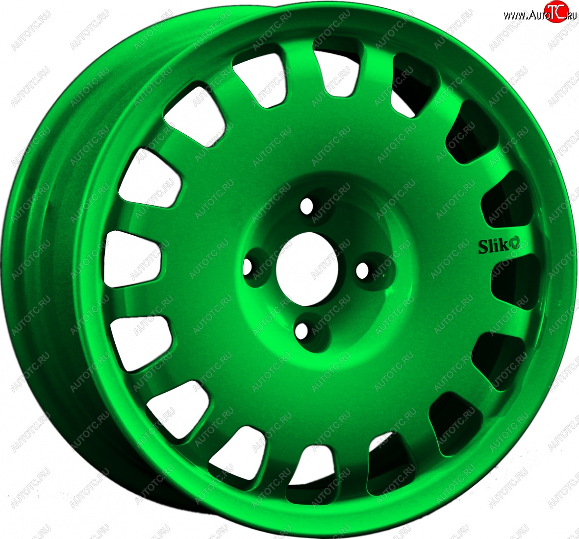 15 249 р. Кованый диск Slik Sport 6.5x15 (Зеленый) 6.5x15/4-5x98-120 D54.1-72.6   (Цвет: Зеленый)  с доставкой в г. Чебоксары