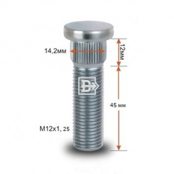 Забивная шпилька 45.0 мм ступицы Вектор M12 1.25 45mm M12 1.25 45.0 Fiat Bravo 198 хэтчбэк 3 дв. (2007-2015) 