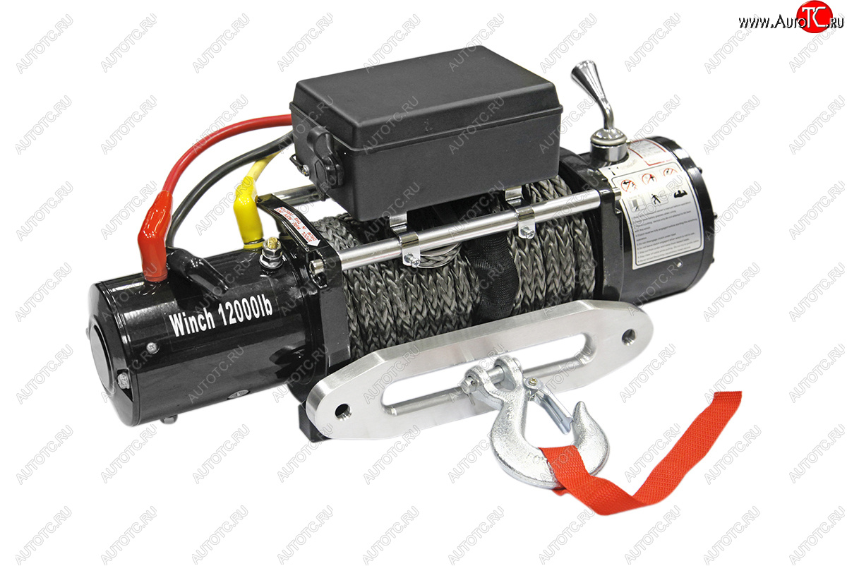 24 499 р. Лебёдка электрическая 12000 lbs 5443 кг Electric Winch (влагозащищенная)   (синтетический трос)  с доставкой в г. Чебоксары