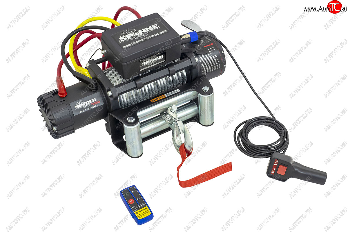 28 999 р. Лебёдка электрическая SPIDER 12000 lbs 5443 кг Electric Winch (влагозащищенная)   (стальной трос)  с доставкой в г. Чебоксары