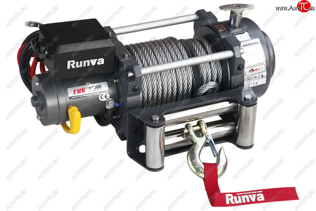 91 609 р. Лебёдка электрическая (индустр.) 15000 lbs 6800 кг Runva (24v)   (стальной трос)  с доставкой в г. Чебоксары