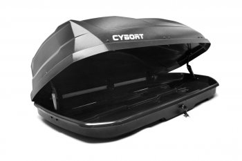 39 799 р. Багажный бокс CYBORT CarNet (460 л, двухсторонний, быстросъемные крепления краб) на крышу   (черный матовый с защитным покрытием Raptor)  с доставкой в г. Чебоксары. Увеличить фотографию 4