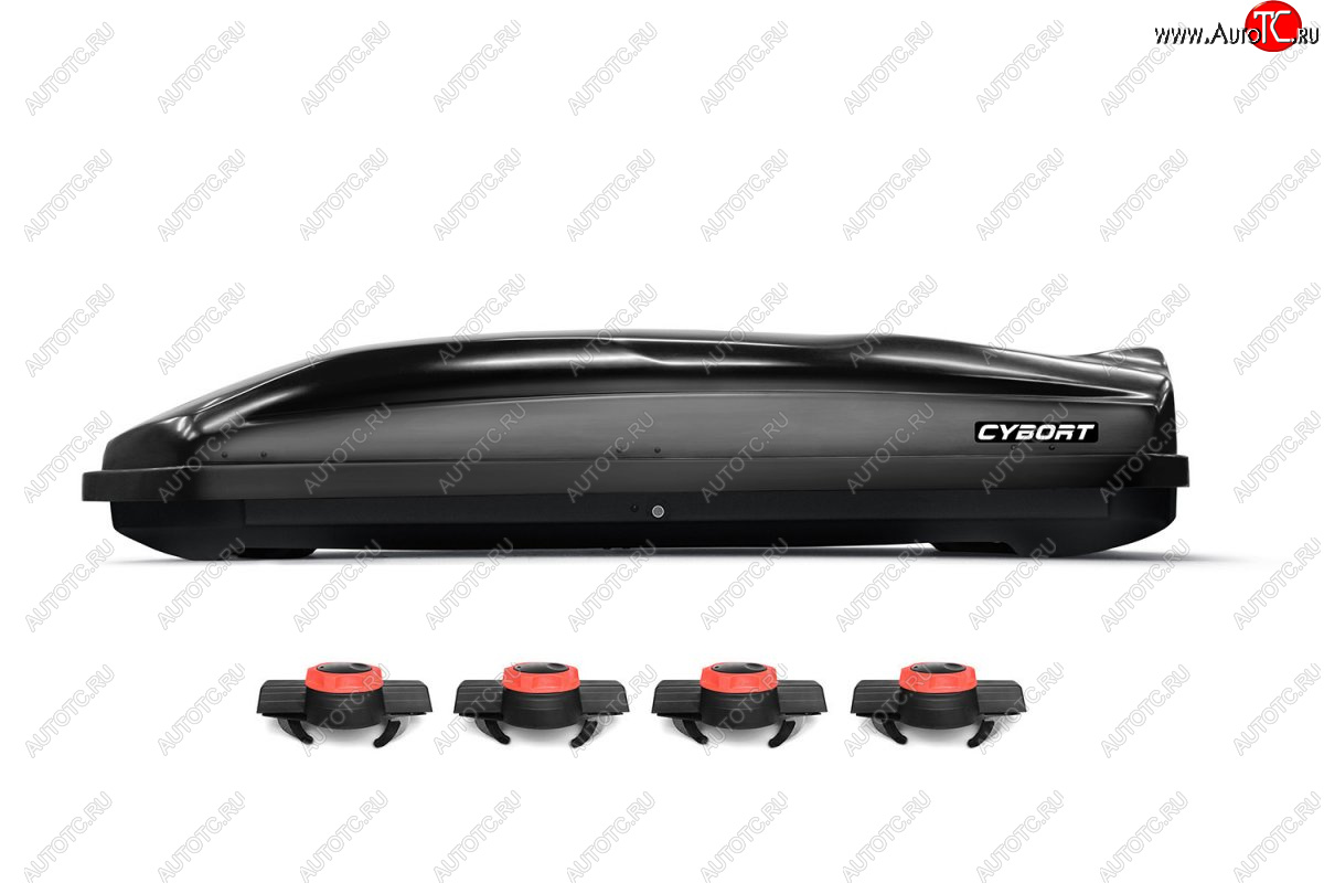 37 999 р. Багажный бокс CYBORT CarGO (580 л./216x85x46 см, двусторонний, крепление краб) на крышу   (Black Glossy)  с доставкой в г. Чебоксары