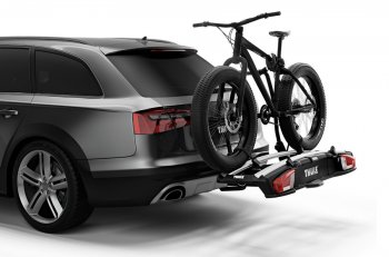 95 999 р. Велобагажник-платформа на фаркоп Thule VeloSpace XT Audi A6 C6 дорестайлинг, универсал (2004-2008) (Для 2-х велосипедов)  с доставкой в г. Чебоксары. Увеличить фотографию 3