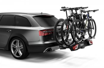 95 999 р. Велобагажник-платформа на фаркоп Thule VeloSpace XT Audi A6 C6 дорестайлинг, универсал (2004-2008) (Для 2-х велосипедов)  с доставкой в г. Чебоксары. Увеличить фотографию 2