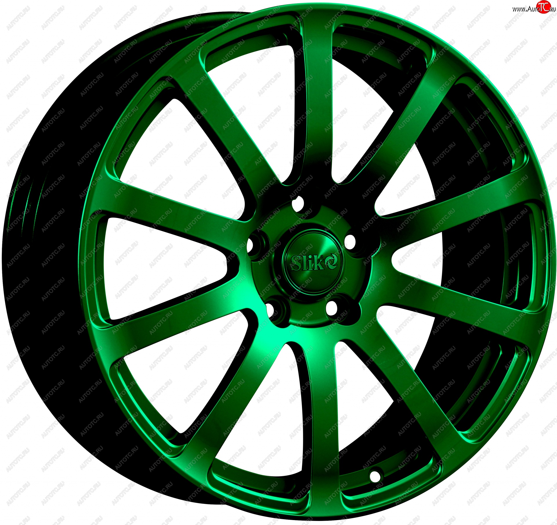 22 299 р. Кованый диск Slik PREMIUM L-812 8.0x18   (Зеленый (GREEEN))  с доставкой в г. Чебоксары