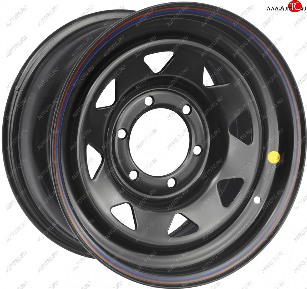 6 299 р. Штампованый диск OFF-ROAD Wheels (стальной усиленный, треугольник мелкий - черный). 8.0 x 16    с доставкой в г. Чебоксары