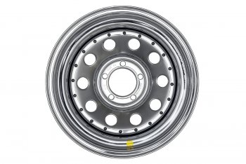 7 379 р. Штампованый диск OFF-ROAD Wheels (усиленный, круг) 8.0x15   (Цвет: хром)  с доставкой в г. Чебоксары. Увеличить фотографию 2