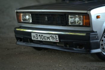 Накладка на передний бампер Autodemic Лада 2105 (1979-2010) (Текстурная поверхность)