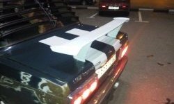 3 099 р. Высокий универсальный спойлер Кураж Cadillac CTS седан (2002-2007) (Без места под стоп сигнал, Неокрашенный)  с доставкой в г. Чебоксары. Увеличить фотографию 2