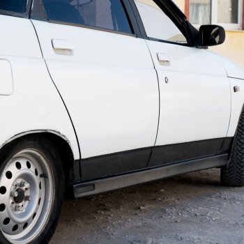 699 р. Пороги накладки Autodemic (Лапша c cеткой) Лада 2110 седан (1995-2007)  с доставкой в г. Чебоксары. Увеличить фотографию 6