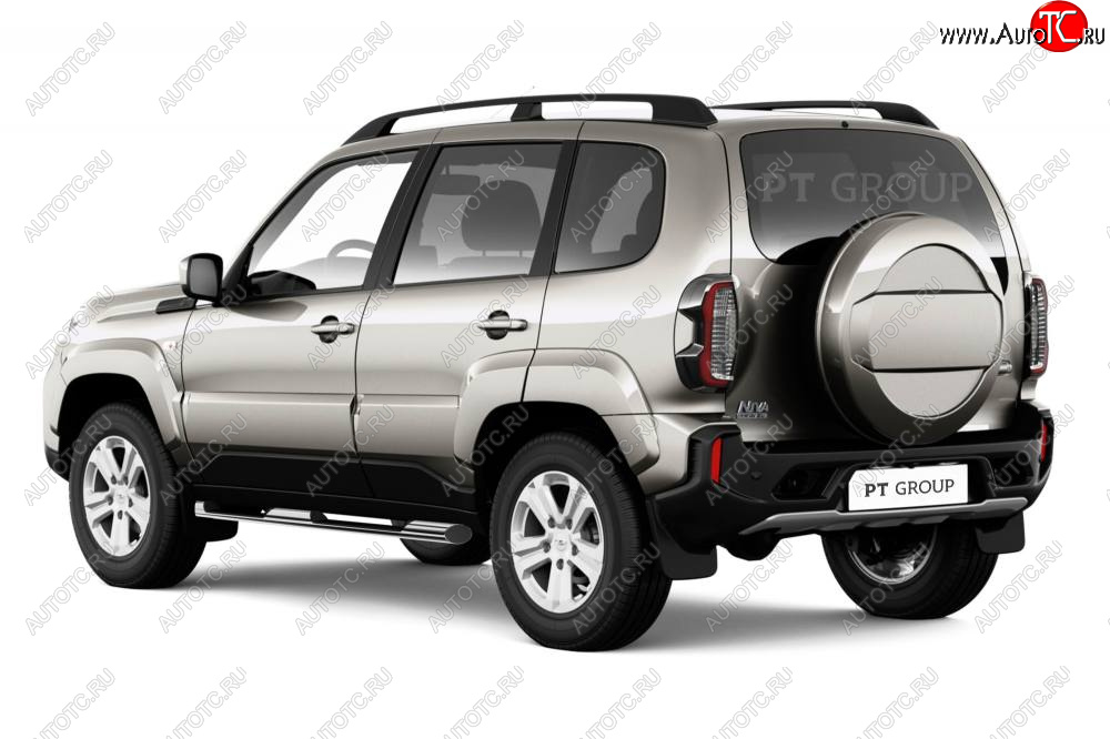 17 449 р. Защита порогов Petroil Tuning (Ø63 мм, с проступью) Лада Нива Трэвел (212300-80) (2021-2025) (Нержавейка полированная)  с доставкой в г. Чебоксары