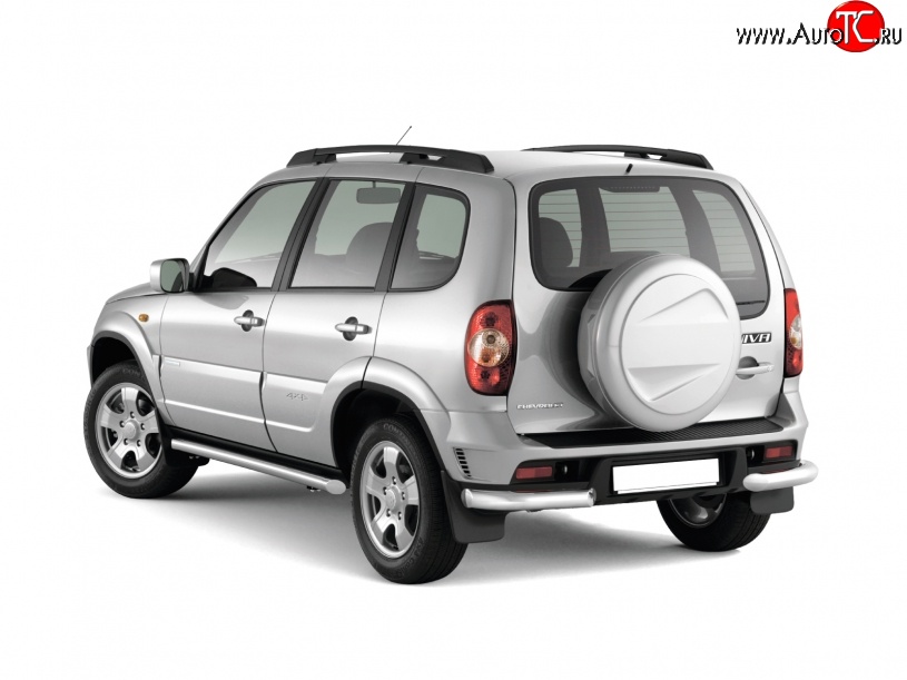 6 299 р. Защита заднего бампера (углы 63 мм) Petroil Tuning  Chevrolet Niva  2123 (2009-2020), Лада 2123 (Нива Шевроле) (2009-2020) (Нержавеющая полированная сталь)  с доставкой в г. Чебоксары