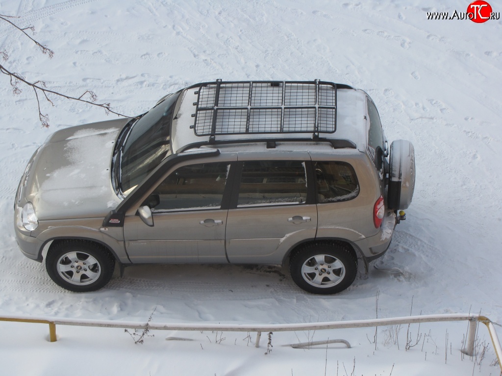 7 299 р. Экспедиционный багажник Спринт (установка на штатные рейлинги)  Chevrolet Niva  2123 (2002-2020), Лада 2123 (Нива Шевроле) (2002-2021), Лада Нива Трэвел (2021-2025)  с доставкой в г. Чебоксары