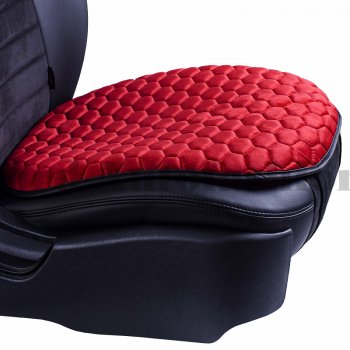 1 029 р. Подушка для сиденья универсальная Lord Autofashion Комфорт+ (велюр) Seat Tarraco KN2 (2018-2025) (Красный)  с доставкой в г. Чебоксары. Увеличить фотографию 2
