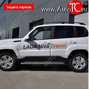 22 999 р. Пороги SLITKOFF d42 с листом Лада Нива Трэвел (212300-80) (2021-2025) (лист алюминий, труба сталь)  с доставкой в г. Чебоксары