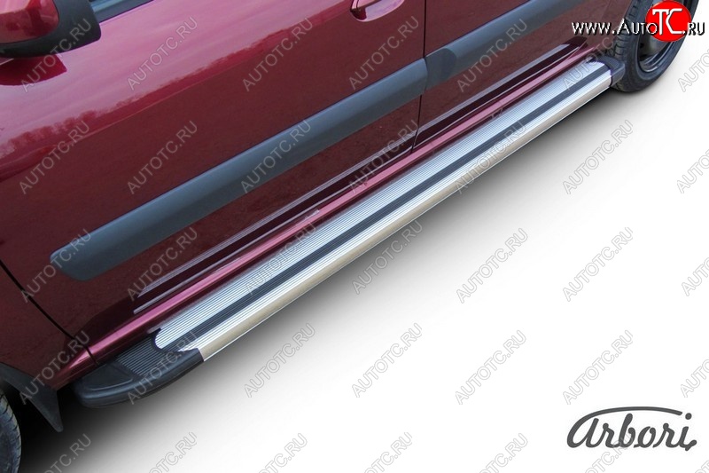 12 149 р. Порожки для ног Arbori Luxe Silver  Лада Ларгус (2012-2025) дорестайлинг R90, рестайлинг R90  с доставкой в г. Чебоксары