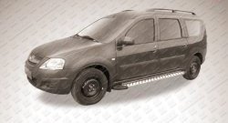 17 749 р. Алюминиевые пороги Slitkoff Standart Silver  Лада Ларгус (2012-2025) дорестайлинг R90, рестайлинг R90  с доставкой в г. Чебоксары. Увеличить фотографию 2