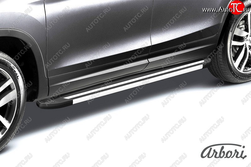 12 149 р. Порожки для ног Arbori Luxe Black  Chevrolet Niva  2123 (2009-2020), Лада 2123 (Нива Шевроле) (2009-2021)  с доставкой в г. Чебоксары