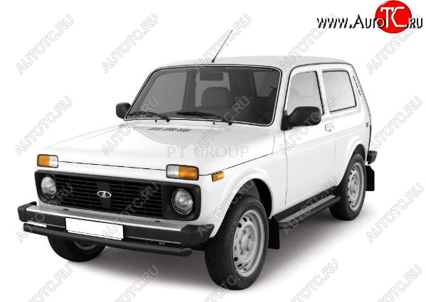 3 599 р. Защита переднего бампера (Ø63 мм) Petroil Tuning  Лада Нива 4х4  2121 - нива 4х4 ( 2131,  2121,  2121 (Legend)) (Сталь с полимерным покрытием в цвет: черный ❞Шагрень❝)  с доставкой в г. Чебоксары