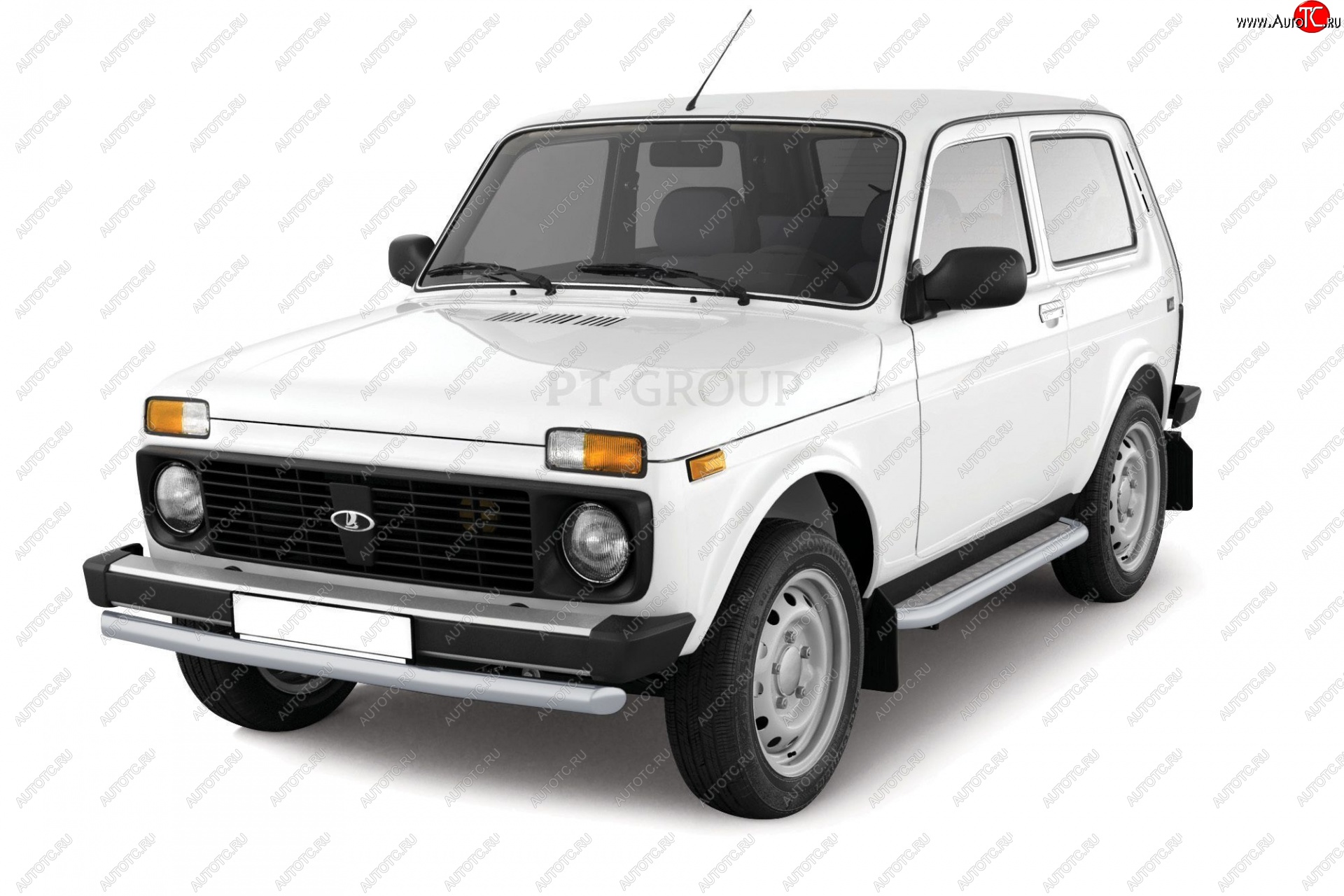3 599 р. Защита переднего бампера (Ø63 мм) Petroil Tuning  Лада Нива 4х4  2121 - нива 4х4 ( 2121,  2131) (Сталь с полимерным покрытием в цвет: серебристый Искра)  с доставкой в г. Чебоксары