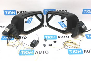 7 099 р. Боковые зеркала в стиле AMG Тюн-Авто (2 шт., электрорегулировка, анти-блик, подогрев) Лада Нива 4х4 2121 3 дв. дорестайлинг (1977-2019) (Черный текстурный пластик (шагрень), Неокрашенное)  с доставкой в г. Чебоксары. Увеличить фотографию 2