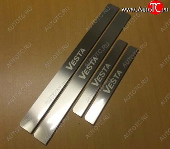 2 179 р. Накладки порожков салона INOX Лада Веста Кросс SW 2181 универсал дорестайлинг (2017-2023) (Нержавеющая сталь)  с доставкой в г. Чебоксары