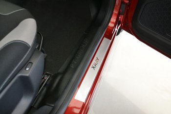 2 099 р. Пороги накладки в проем дверей Petroil Tuning Лада XRAY (2016-2022) (Нержавейка)  с доставкой в г. Чебоксары. Увеличить фотографию 2