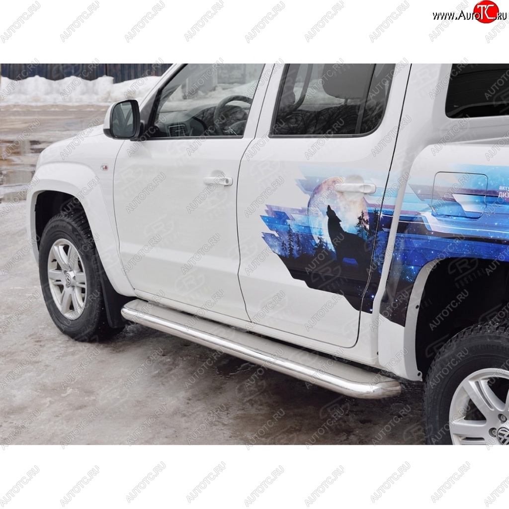 43 999 р. Широкая защита порогов с трубой диаметром 63 мм SLITKOFF v3  Volkswagen Amarok (2009-2016) дорестайлинг  с доставкой в г. Чебоксары