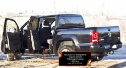 3 049 р. Накладки на порожки автомобиля RA Volkswagen Amarok дорестайлинг (2009-2016) (Комплект (передние+задние))  с доставкой в г. Чебоксары. Увеличить фотографию 3