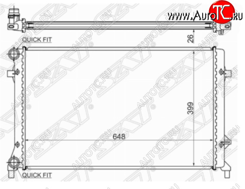 3 099 р. Радиатор SAT (трубчатый, 1.4/1.6/1.8/2.0/2.5) Audi A3 8PA хэтчбэк 5 дв. 1-ый рестайлинг (2004-2008)  с доставкой в г. Чебоксары