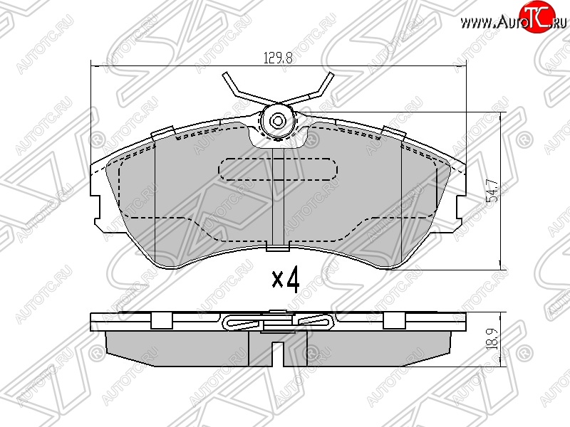 1 429 р. Колодки тормозные SAT (передние) Volkswagen Transporter T4 дорестайлинг (1990-1996)  с доставкой в г. Чебоксары