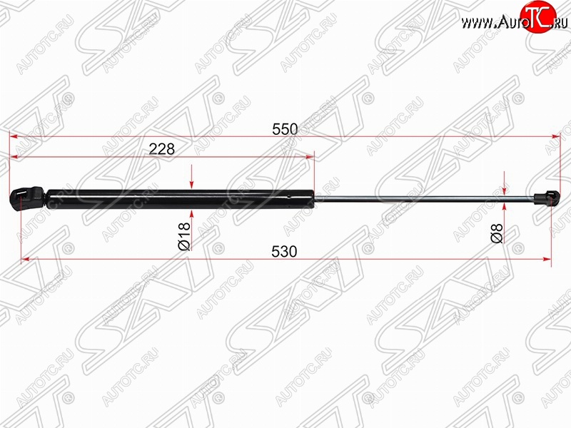 519 р. Газовый упор крышки багажника SAT  Volkswagen Golf  7 (2012-2017) дорестайлинг, хэтчбэк 5 дв.  с доставкой в г. Чебоксары