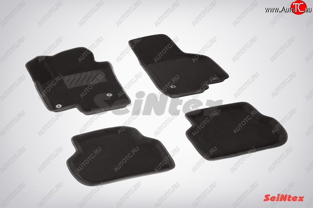 5 699 р. Износостойкие коврики в салон SeiNtex Premium 3D 4 шт. (ворсовые, черные) Volkswagen Jetta A6 седан дорестайлинг (2011-2015)  с доставкой в г. Чебоксары