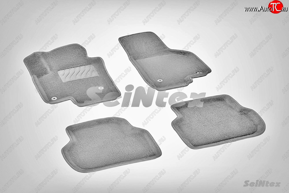 5 699 р. Износостойкие коврики в салон SeiNtex Premium 3D 4 шт. (ворсовые, серые) Volkswagen Jetta A6 седан дорестайлинг (2011-2015)  с доставкой в г. Чебоксары