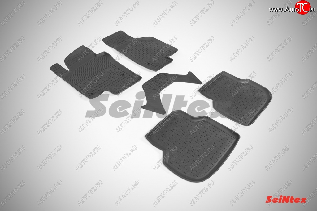 3 099 р. Износостойкие коврики в салон с высоким бортом SeiNtex Premium 4 шт. (резина) Volkswagen Jetta A6 седан дорестайлинг (2011-2015)  с доставкой в г. Чебоксары