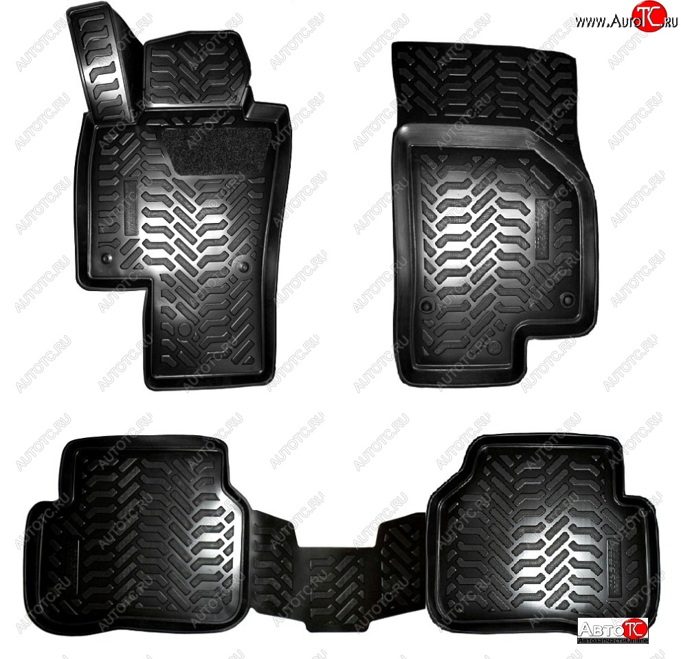 1 739 р. Коврики салона Aileron (3D с подпятником) Volkswagen Passat B6 седан (2005-2011)  с доставкой в г. Чебоксары